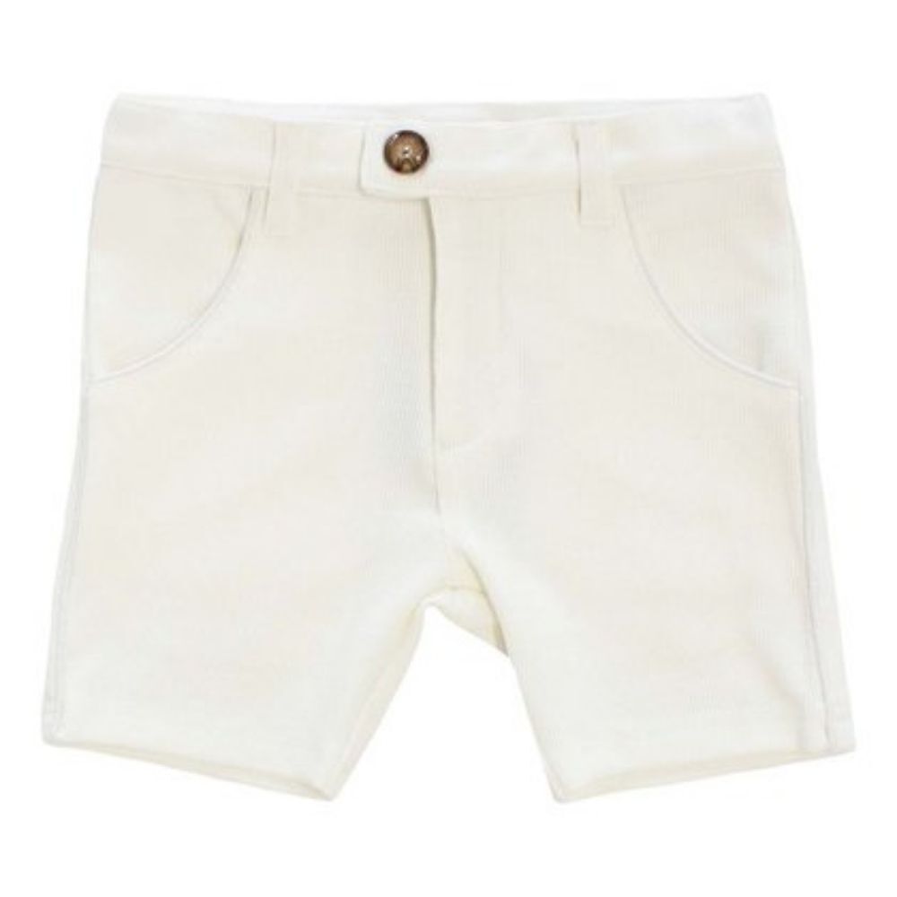 KLAI | White Ribbed Shorts